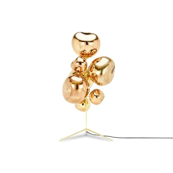Melt Chandelier golvlampa, guld 175cm