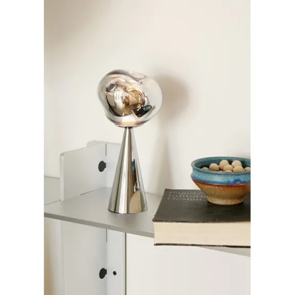 Melt portabel bordslampa silver LED