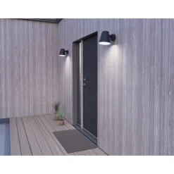 Mist outdoor vägglampa svart struktur