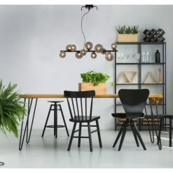 Molekyl taklampa, svart/rökfärgad 85cm