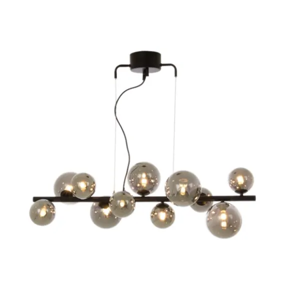 Molekyl taklampa, svart/rökfärgad 85cm