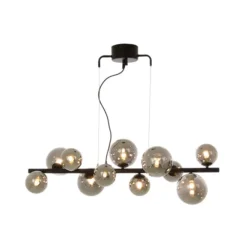 Molekyl taklampa, svart/rökfärgad 85cm