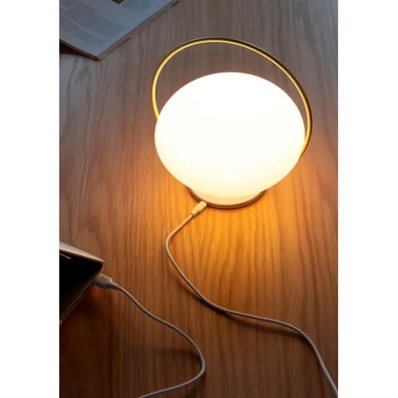 Orbit Portabel Bordslampa, vit/mässing