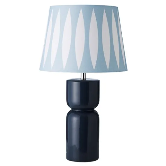 Paris Table Lamp , Charcoal / Aqua Blue Elipse