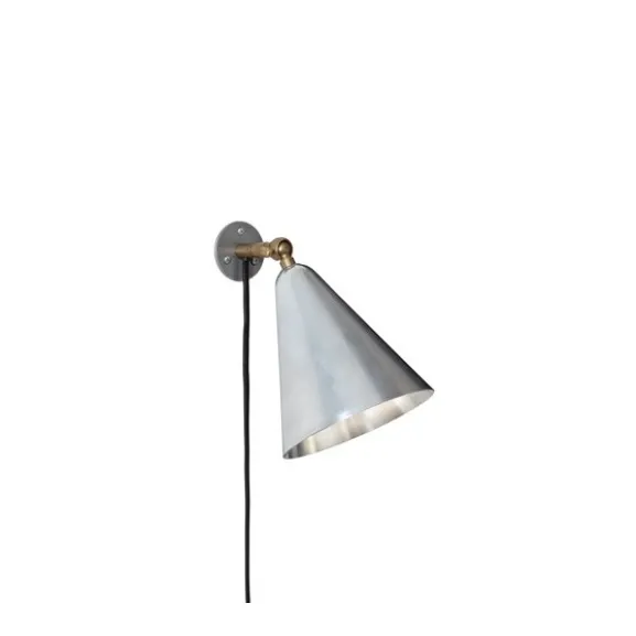 Patina vägglampa, rå aluminium