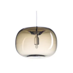 Pebble Knubbig takpendel, varmgrå/glas 21cm