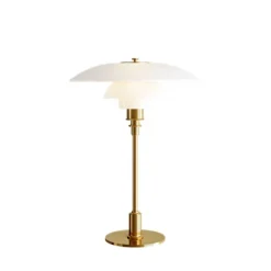 PH 3½-2½ bordslampa, mässing/opal 45cm