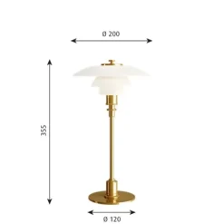 PH 2/1 bordslampa, mässing/opal 35,5cm