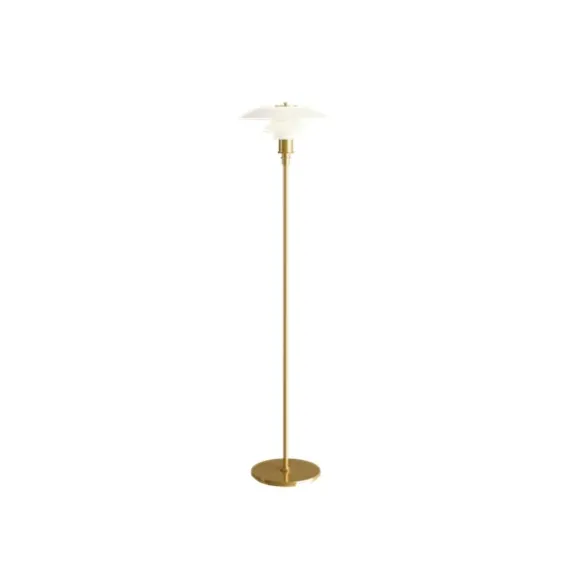 PH 3½-2½ golvlampa, mässing/opal 130cm