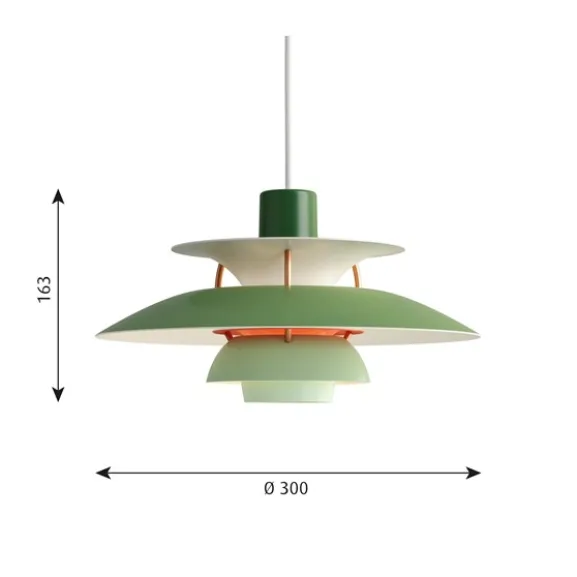 PH 5 MINI pendel, hues of green 30cm