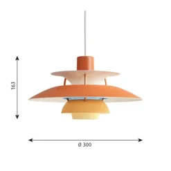 PH 5 MINI pendel, hues of orange 30cm