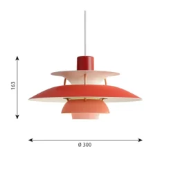 PH 5 MINI pendel, hues of red 30cm