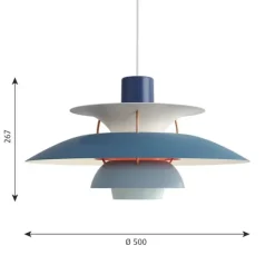 PH 5 pendel, hues of blue 50cm