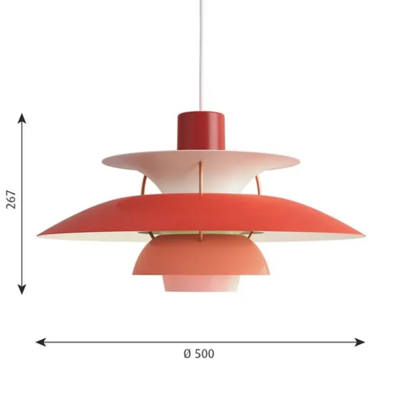 PH 5 pendel, hues of red 50cm