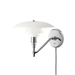 PH 3-2 vägglampa, krom/opal