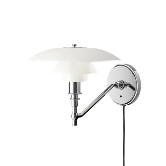 PH 3-2 vägglampa, krom/opal