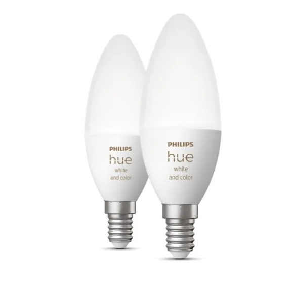 Philips Hue White & Color 2-pack E14 kronljus 4W