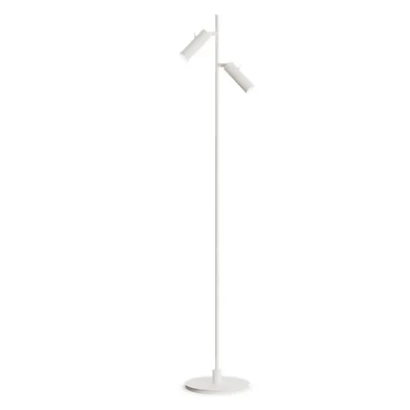 Pipeline golvlampa mattvit dubbel GU10 MR11