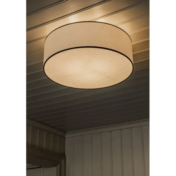 Plafond Theo D48 E27x3 bomull vit/svart