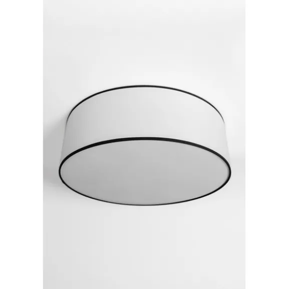 Plafond Theo D48 E27x3 bomull vit/svart