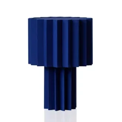 PlisséBordslampa Blå textil