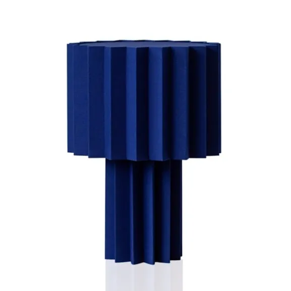 PlisséBordslampa Blå textil