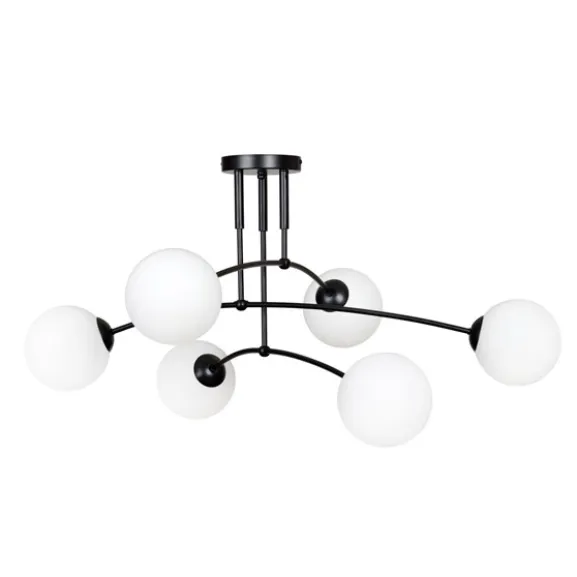 PREGOS 6 Taklampa, Svart/Vit