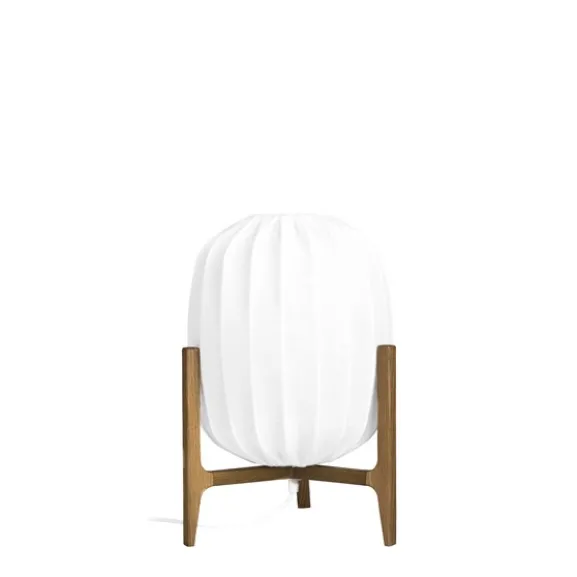 Prisma bordslampa ek/vit bomull