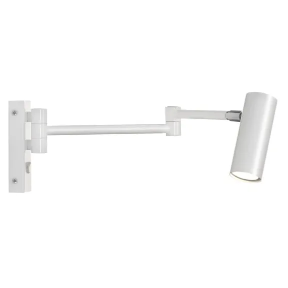 Puck ledad arm vägglampa, vit