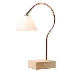 Question Bärbar bordslampa - Koppar Antik Mässing Opalglas