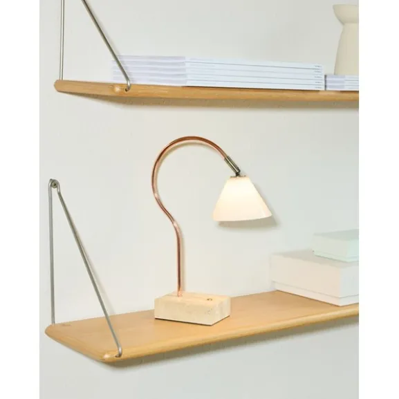 Question Bärbar bordslampa - Koppar Antik Mässing Opalglas