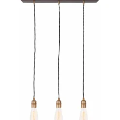 Raad 3 taklampa, råmässing 55cm