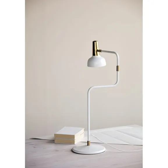 Ray bordslampa, vit/mässing 56cm