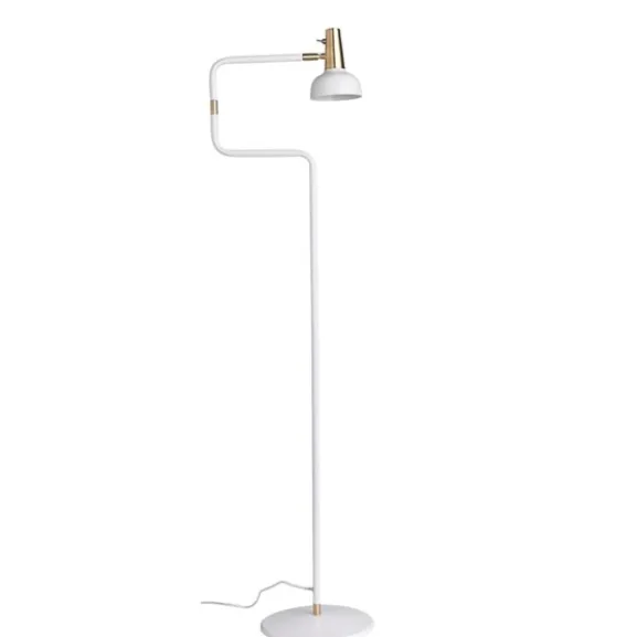 Ray golvlampa, vit/mässing 127cm