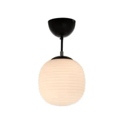 RILLE plafond, svart/opalvit