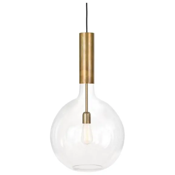 Rosdala XL taklampa, råmässing/klarglas 40cm