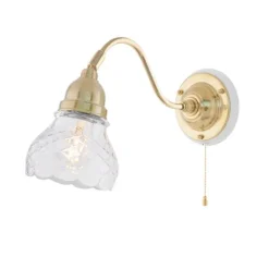 Runeberg Vägglampa, mässing/vit