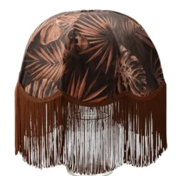 Rustic Jungle Lampskärm med rostfärgad frans 50 cm