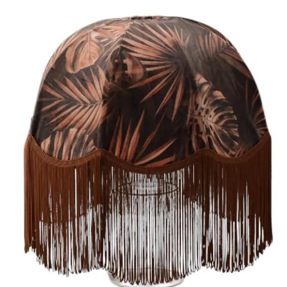Rustic Jungle Lampskärm med rostfärgad frans 35 cm