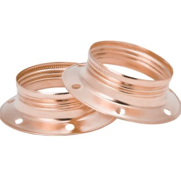 Skärmring E27 metall koppar 2-pack