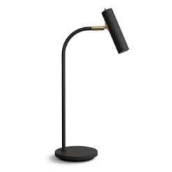 Slender bordslampa svart struktur/mässing