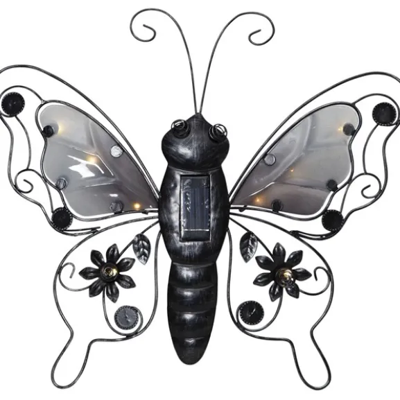 Solcellsdekoration Butterfly Svart 34cm