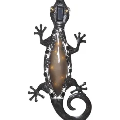 Solcellsdekoration Gecko Svart 52cm