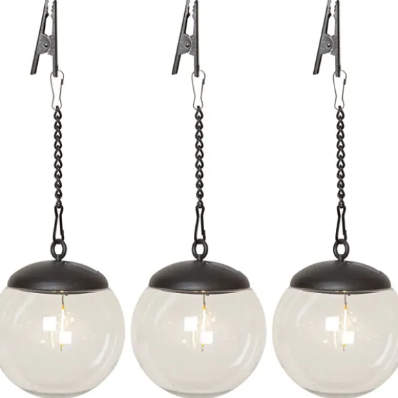 Solcellsdekoration Globe 29cm, Transparent (3-pack)