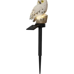 Solcellsdekoration Owl Beige 33cm