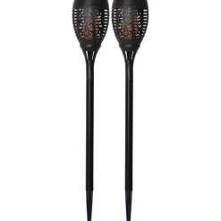 Solcellsfackla Flame 2 p Svart 50cm