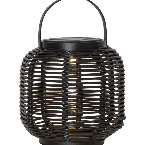 Solcellslykta Runda Svart 15cm