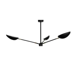 Spoon taklampa, mattsvart/mässing Ø150