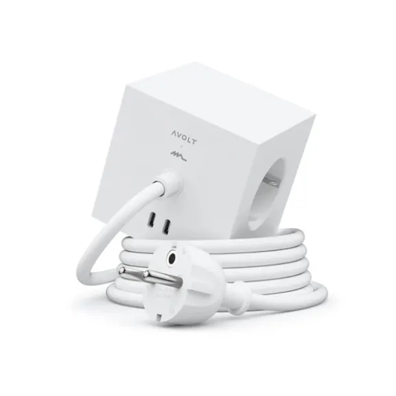 Square 1 USB-C/magnet grenuttag, White Martinelli Luce edition 3m