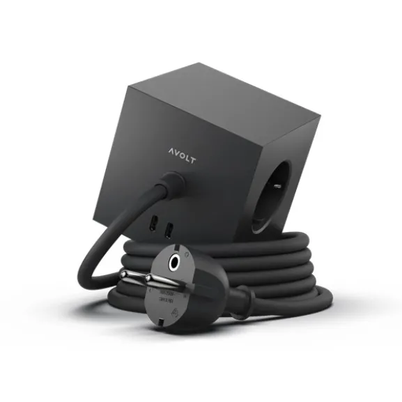 Square 1 USB-C/magnet grenuttag, Stockholm Black 3m